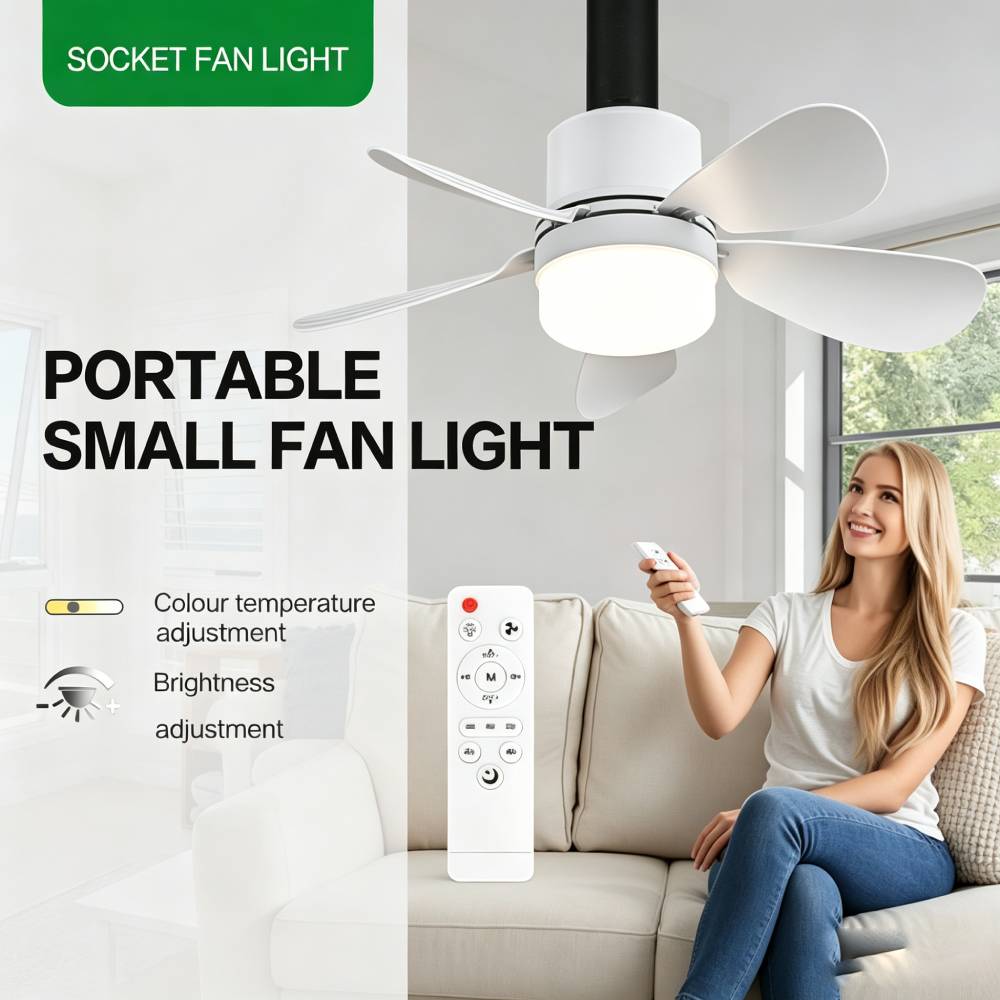 Lighting Design Decor - Вентилятор-светильник с пультом ДУ, маленький потолочный