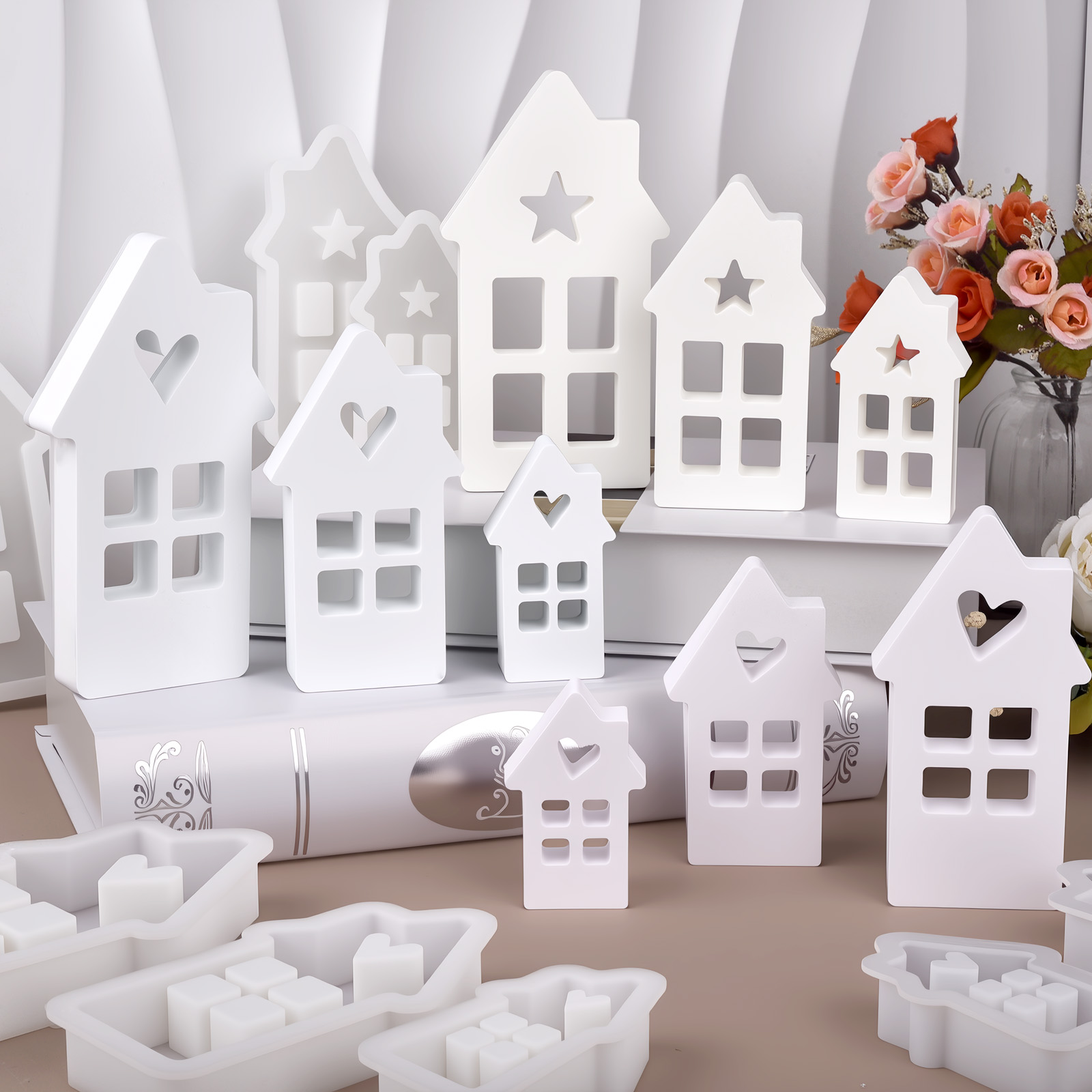 Lighting Decor House - Звездное сердце, дом, силиконовые формы, светлые