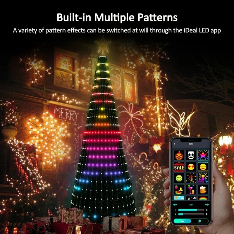 Lighting Decor For Home - Рождественские гирлянды-звезды RGB LED с Bluetooth-управлением