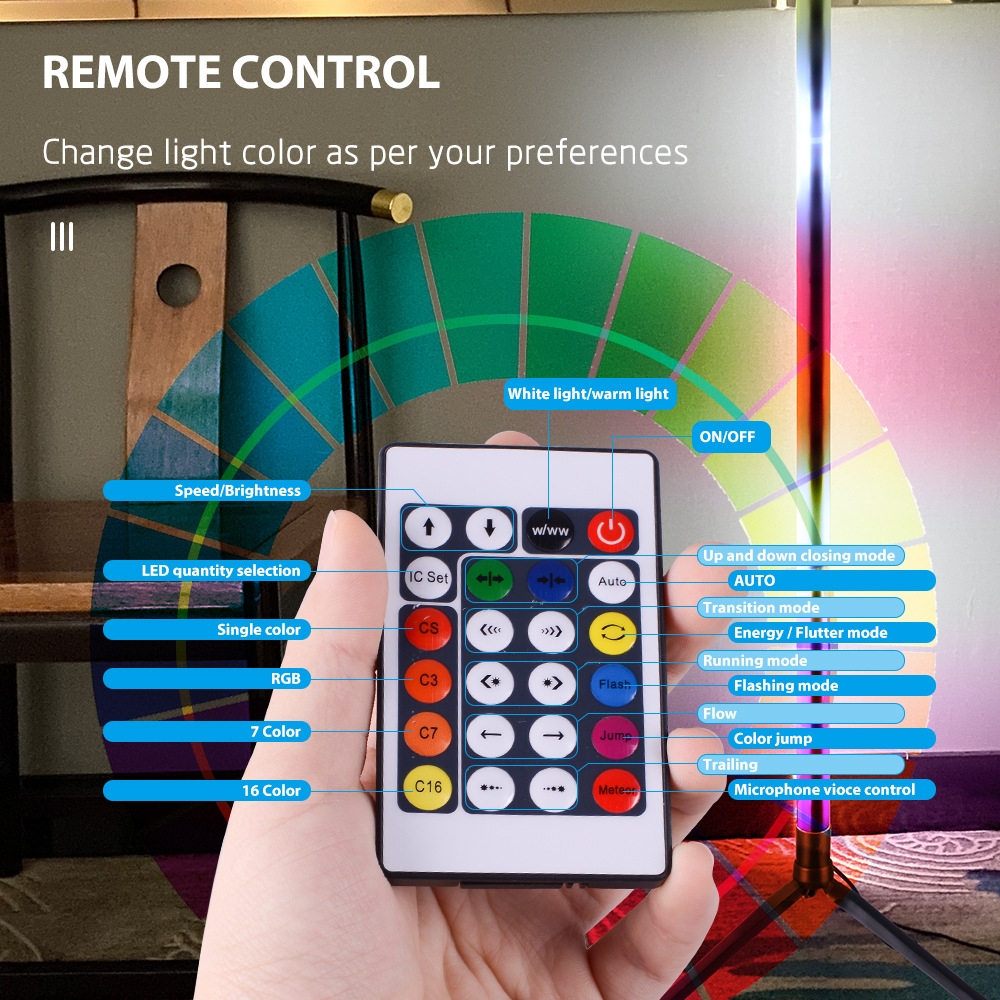 RGB светодиодный торшер с дист – обзор и цена Floor Lamp Tripod