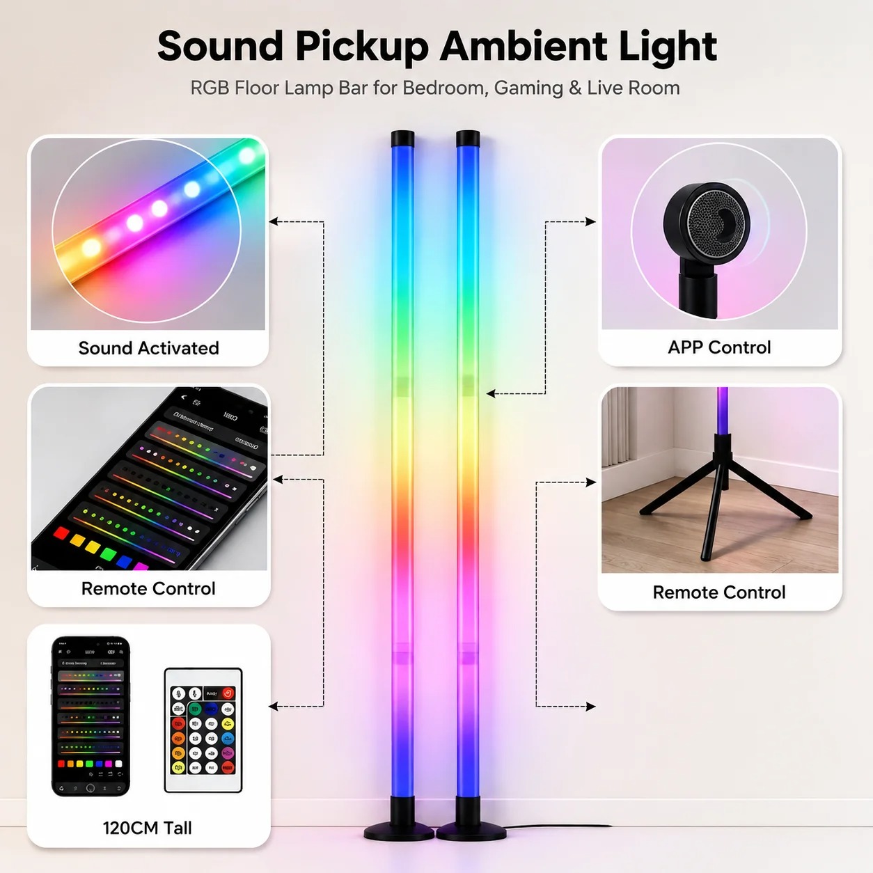 2 шт. 120-см RGB-светильники д – обзор и цена Lighting Design Decor